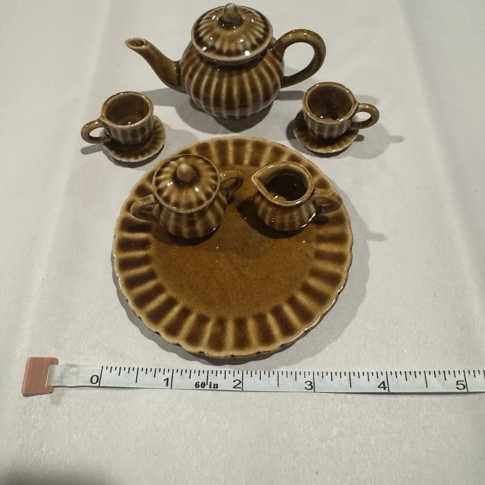 Vintage Miniature Tea Set 8 Pcs Made in Thailand